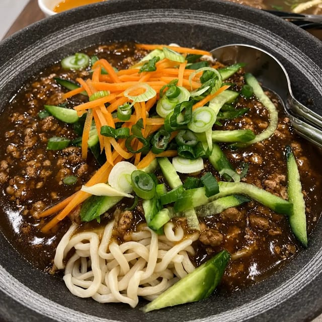 Beijing-Style Noodle In Black Bean Sauce.