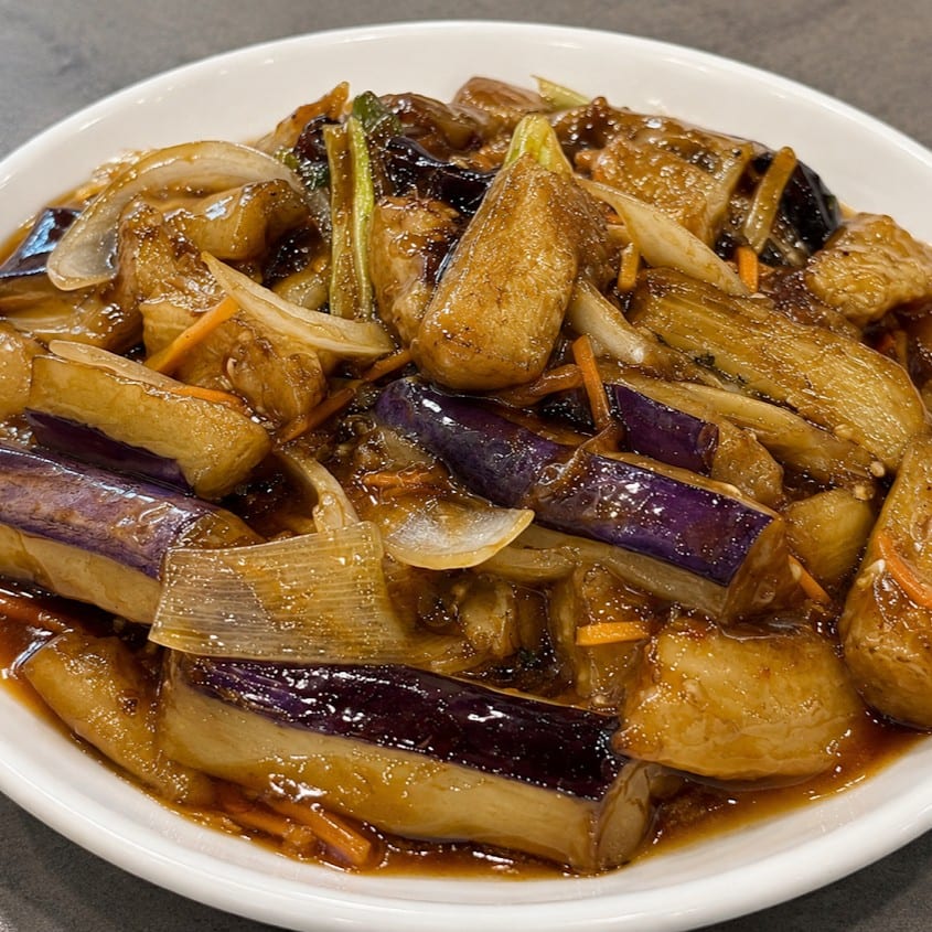 Eggplant With Garlic Sauce.
