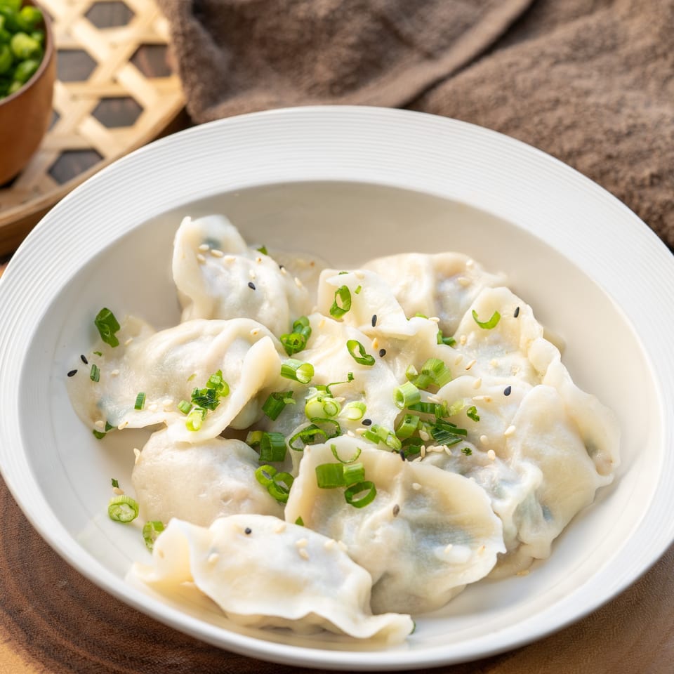 Boiled Pork & Chive Dumplings.