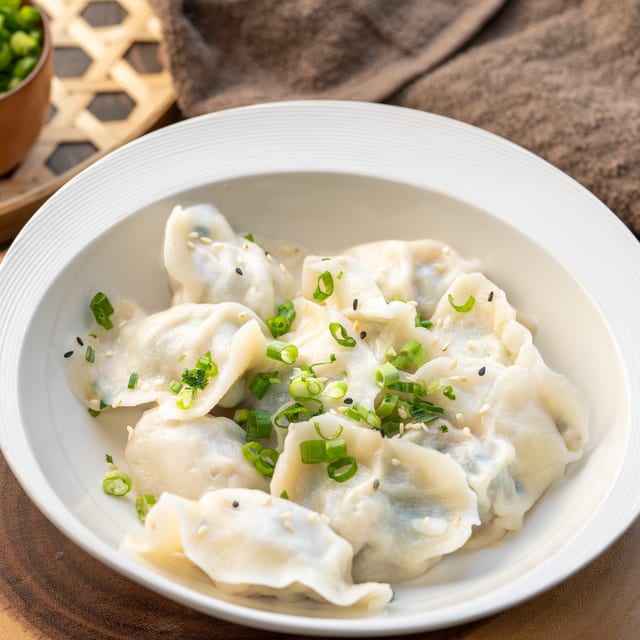 Boiled Pork & Chive Dumplings.