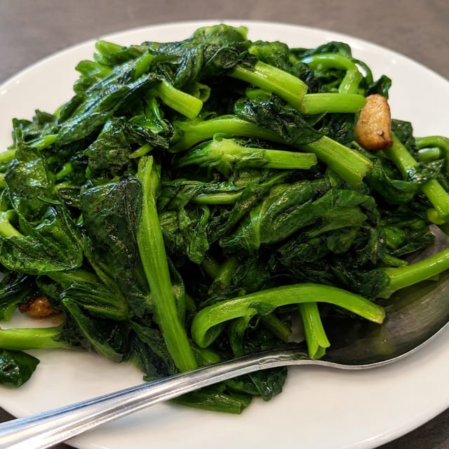 Seasonal Garlic Pea Sprouts.
