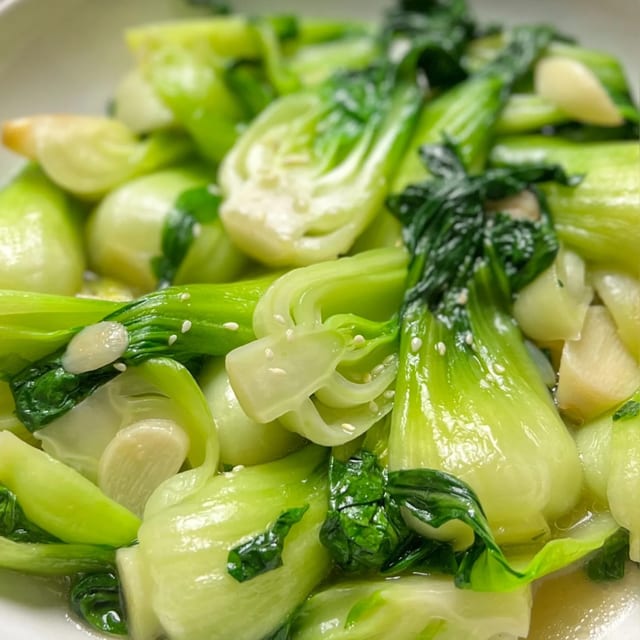Stir-Fried Bok Choy With Garlic.